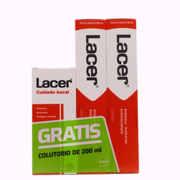 Lacer pasta dental duplo 125ml + colutorio 200ml