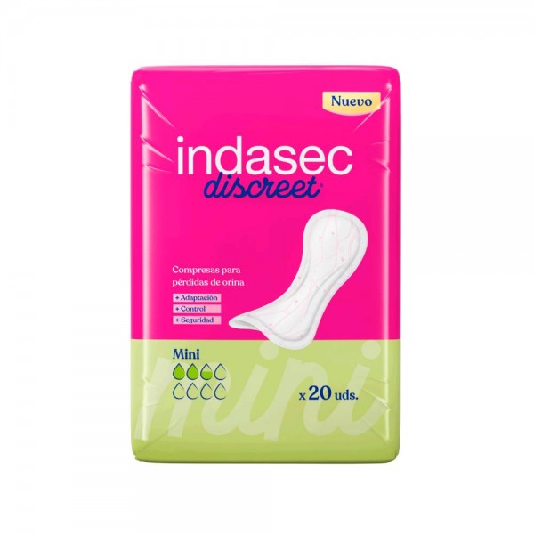 Indasec mini compresa perdidas leves 20unidades