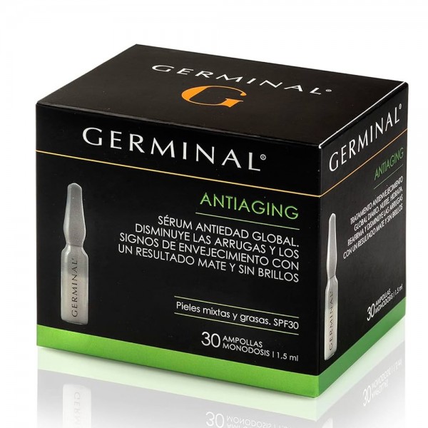 Germinal antiaging serum antiedad para pieles mixtas y grasas SPF30 30ampollas