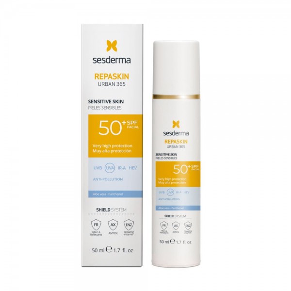 Sesderma Repaskin urban 365 fotoprotector pieles sensibles SPF50+ 50ml